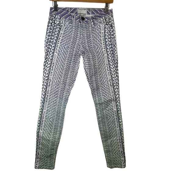 Current /Elliott Mary Katrantzou Jeans Ankle Skinny Women Size 26 Lorikeet Blue - Picture 1 of 13